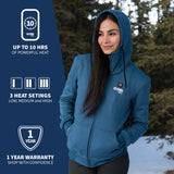 Ridge Womens Heated Hoodie - detail view | Silarius
