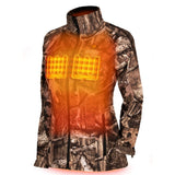 Sahara Women's Heated Hunting Jacket - Mossy Oak Camo - front view | Silarius