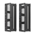 Eaton Tripp Lite SRCABLEVRT12HD High-Capacity Vertical Cable Manager, Deep Double Finger Duct with Cover, Single Sided, 12" Wide, 7' (2.2m), Black