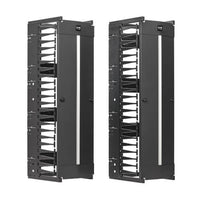 Eaton Tripp Lite SRCABLEVRT12HD High-Capacity Vertical Cable Manager, Deep Double Finger Duct with Cover, Single Sided, 12" Wide, 7' (2.2m), Black