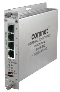 ComNet CLLFE4POEC Ethernet Extender over Coax, Local, at PoE Passthrough Supported, 4-Channel