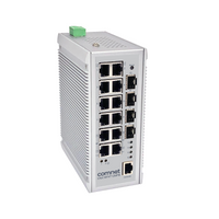 ComNet CNX16F4T12MPB Hardened Managed BT PoE Switch, 4 SFP+, 12 RJ45 Ports