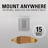 Sanus WSWM21-W1 Sonos Play 1 & Play 3 Wireless Speaker Wall Mounts White- Single