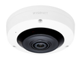 Hanwha XNF-8010RW Wisenet X-Series 6MP IR Indoor Fisheye Camera, 1.6mm Fixed Lens, White