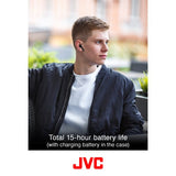 JVC HA-A8TB In-Ear True Wireless Bluetooth Earbuds with Charging Case (Black) - detail view | Silarius