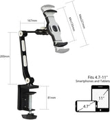 Suptek YF208B Aluminum Alloy Cell Phone Desk Mount Stand 360 Degree - side view | Silarius