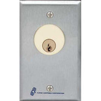 Alarm Controls MCK-4 MCK Series Mortise Cylinder Key Switch Station, SPDT Momentary, Single Gang