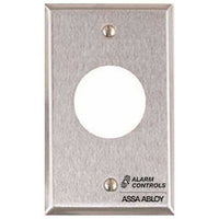 Alarm Controls RP-22 Remote Wall Plate with 1-1/8" Hole for Sonalert Audible Indicator, Single Gang, Satin Stainless Steel