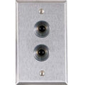 Alarm Controls RP-27A Remote Wall Plate with Two N/C Black Push Buttons, Guard Ring, Single Gang, Stainless Steel