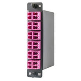 Hubbell OCLCD50G4CVI Cassette Fiber, LCD to 2MPO, OM4, 24-Fiber, Type C, Aqua