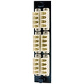 Hubbell FSPNLCQS6BE Fiber Optic Patch Panel with 24 Ports and 6 Quad LC Connectors, Zirconia Ceramic Ferrules
