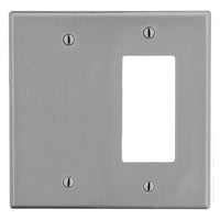 Hubbell PJ1326GY Wall Plate, 2-Gang 1 Decora 1 Blank, Gray