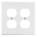 Hubbell P82W 2-Gang Duplex Outlet Wall Plate, White