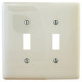 Hubbell NPJJ2LA Wallplate Jumbo 2-Gang Toggle, Light Almond