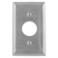 Hubbell SSJ7 Wallplate, Jumbo, 1-Gang, 1.40" Opening, Stainless Steel