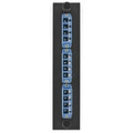 Hubbell FSPLCQM3B Fiber Optic Patch Panel with 12 Ports and 3 LC Quad Connectors, Push-Pull Bezel