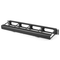 Hubbell HM12C Horizontal Cable Management, M-Series, 1-Unit, 2" Extension, With Cover, Black