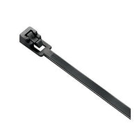 ADI PRO 0E-WT850BR Nylon Releasable Wire Ties, 8" Length, 50 lb Tensile Strength, 100-Pack, Black