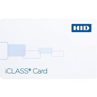 HID 2100PGGMV iCLASS 2K Card, Programmed with Standard iCLASS Access Control Application, Glossy Front and Back, Sequential Matching Encoded/Printed (Inkjetted), Vertical Slot, White