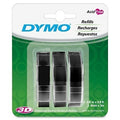 DYMO 1741670 Embossing Tape, 3/8" Black, 3-Pack