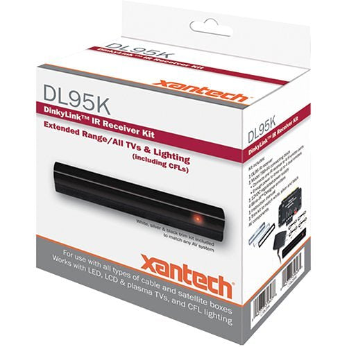 Xantech DL95K Universal Dinky Link Extended Range IR Receiver Kit with Connecting Block, Power Supply, and Emitters