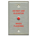 Light Engineered EL1 Elevator Warning Faceplate, Stainless Steel