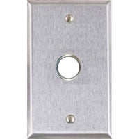Alarm Controls by ASSA ABLOY RP-100 Alarm Controls RP-100 Remote Wall Plate with White Push Button, Single Gang, Stainless Steel