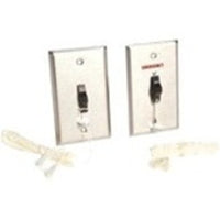Edwards Signaling CFA Series Pull Cord Switch, blank, maintained contacts, stainless steel faceplate, 125AC/DC, 3A/0.5A