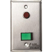 Alarm Controls by ASSA ABLOY SLP-1L Alarm Controls SLP-1L Latching Monitor and Control Station, One 1/2" Red LED, One Green Alternating Push Button, Stainless Steel