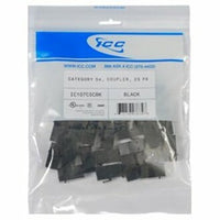 ICC IC107C5CBK CAT5e RJ45 Keystone Coupler in HD Style, 25-Pack, Black