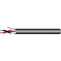 West Penn 452BK0500 22/2 Stranded Shielded Audio Cable, Tinned Copper, CMR, 500' (152.4m) Reel, Black
