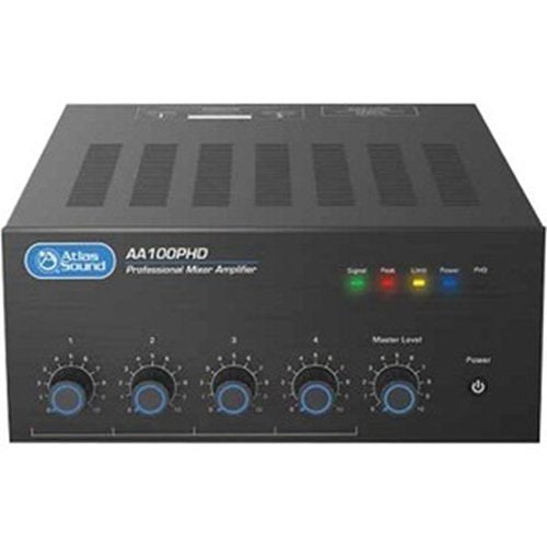 Atlas AA100PHD 4-Input, 100W Mixer Amplifier with Automatic System Test (PHD)