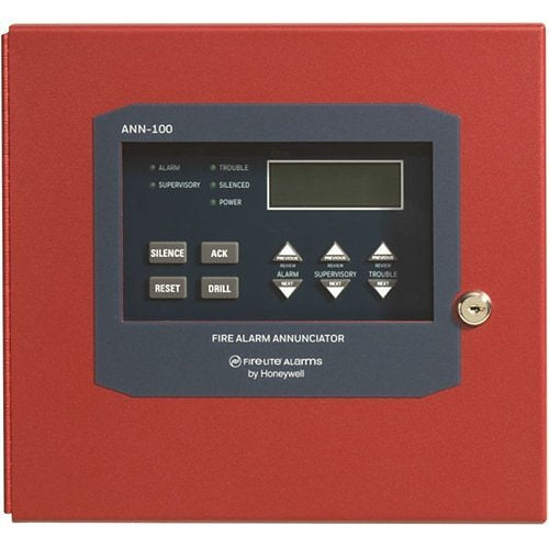 Fire-Lite ANN-100 80-Character LCD Remote Fire Annunciator, Backlit, Red
