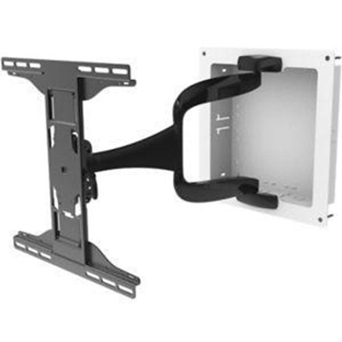 Peerless-AV IM747PU DesignerSeries Articulating Mount with In-Wall Box for 37" to 65" Ultra-Thin Displays, 20.75" W x 17.75" H x 1.94" to 25.03" Depth, White/Black