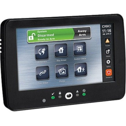 DSC HS2TCHPRO PowerSeries Pro 7" Hardwired Touchscreen Alarm Keypad with Prox Support, Black