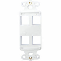 Dynacom 10600-PDF4-WH Wall Plate, Decor Mounting Bracket, 4-Port, White