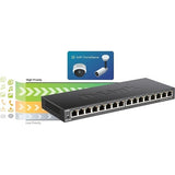 D-Link DGS-1016S 16-Port Gigabit Unmanaged Metal Desktop Network Switch