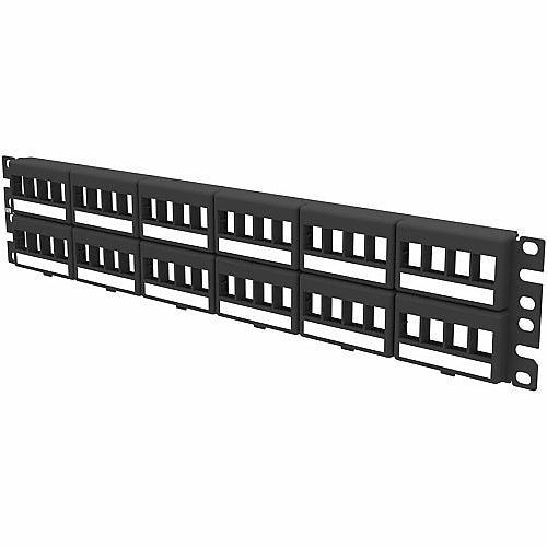 Panduit NKFPL48 NetKey Patch Flat Panel, Front Access, 48-Port and Labels, Black