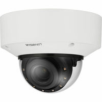 Hanwha XNV-C7083R/KEX Series 4MP Outdoor IR Vandal Dome IP Camera, 2.8-12mm Motorized Varifocal Lens, White, TAA Compliant