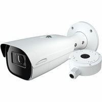 Speco O8B9M 8MP IR Bullet IP Camera with Advanced Analytics and Junction Box, 2.8-12mm Motorized Lens, White