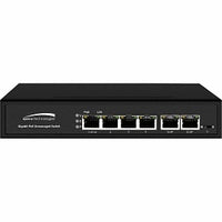 Speco P4S6G 6-Port Gigabit Network PoE Switch, Black