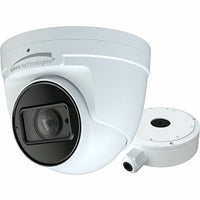 Speco O8VT3M 4K 8MP IR Turret IP Camera with Line Crossing and Intrusion Detection, Includes Junction Box, 2.8-12mm Motorized Lens, White
