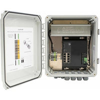 EtherWAN EASYPOE4P-PMT EasyPoE Lite Series NEMA Rated Cabinet with 4-Port 10/100/1000BASE-T PoE, 1-Port 10/100/1000BASE-T RJ45 and Surge Suppressor with Pole Mount Kit