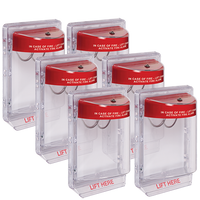 STI 1100CP6 Stopper II with Horn Flush Mount, Fire Label, 6-Pack