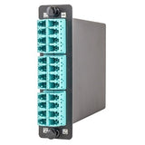 Hubbell OCLCQG3H4 Fiber Cassette, High Density-H4, LC-MT, OM3, 24-Fiber, Aqua