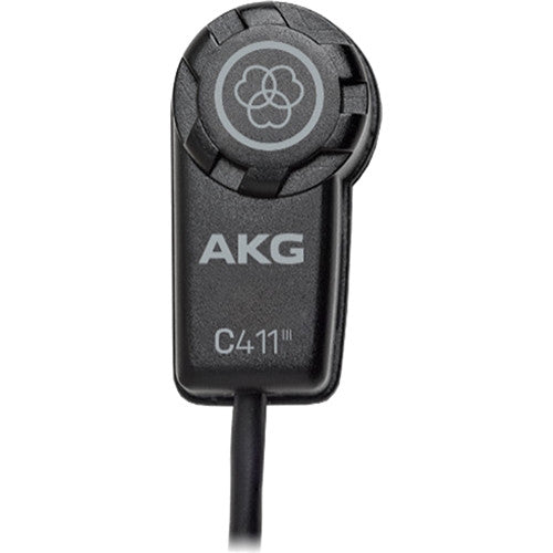 AKG C411 2571H00040 PP Miniature Condenser Pickup Microphone to 3-Pin XLR Male Cable (10', Matte Black)
