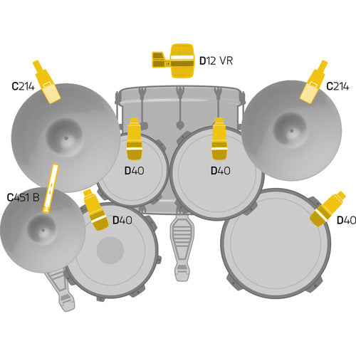 AKG 2581X00140 Drum Set Premium 8-Microphone Bundle for Drums