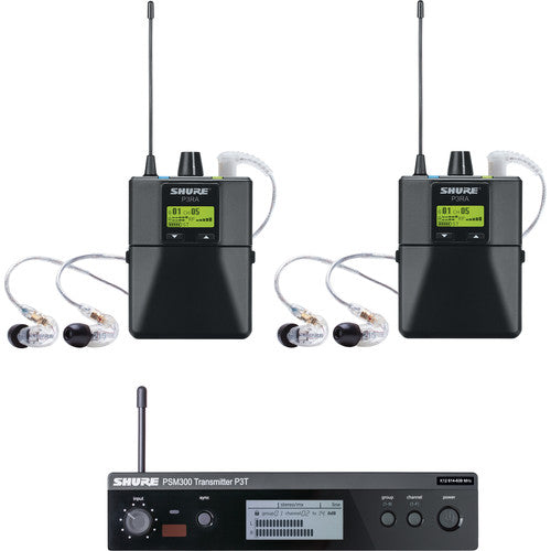 Shure PSM 300 Twin-Pack Pro Wireless In-Ear Monitor Kit (H20: 518 to 542 MHz)