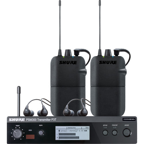 Shure PSM 300 Twin-Pack Wireless In-Ear Monitor Kit (H20: 518 to 542 MHz)