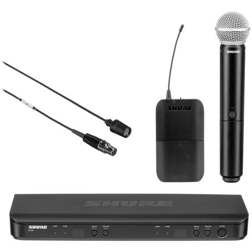 Shure BLX1288/CVL Dual-Channel Wireless Combo Lavalier & Handheld Microphone System (H11: 572 to 596 MHz)